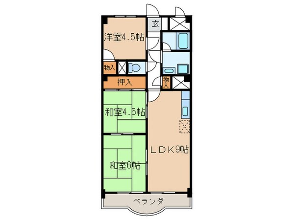 ロイヤルパレス北園の物件間取画像